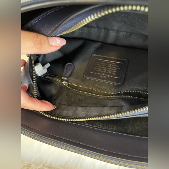 Coach Dark Blue Leather Satchel - Picture 6 of 16